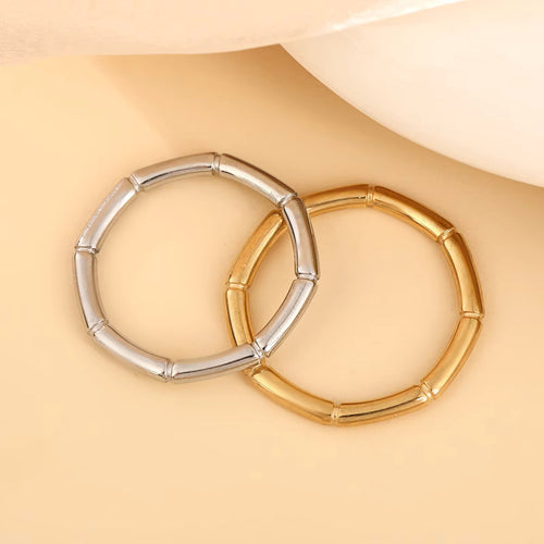 Geometric Bamboo Style Open Ring