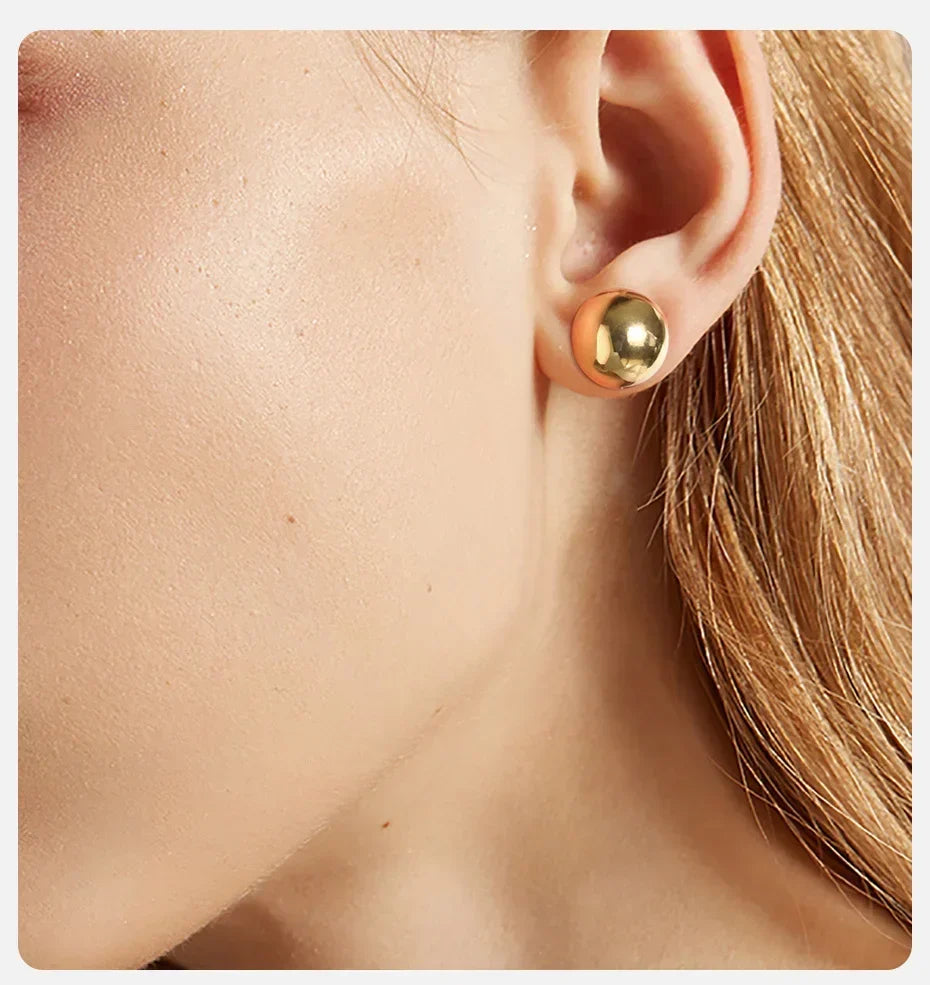 Gold Tone Ball Stud Earrings