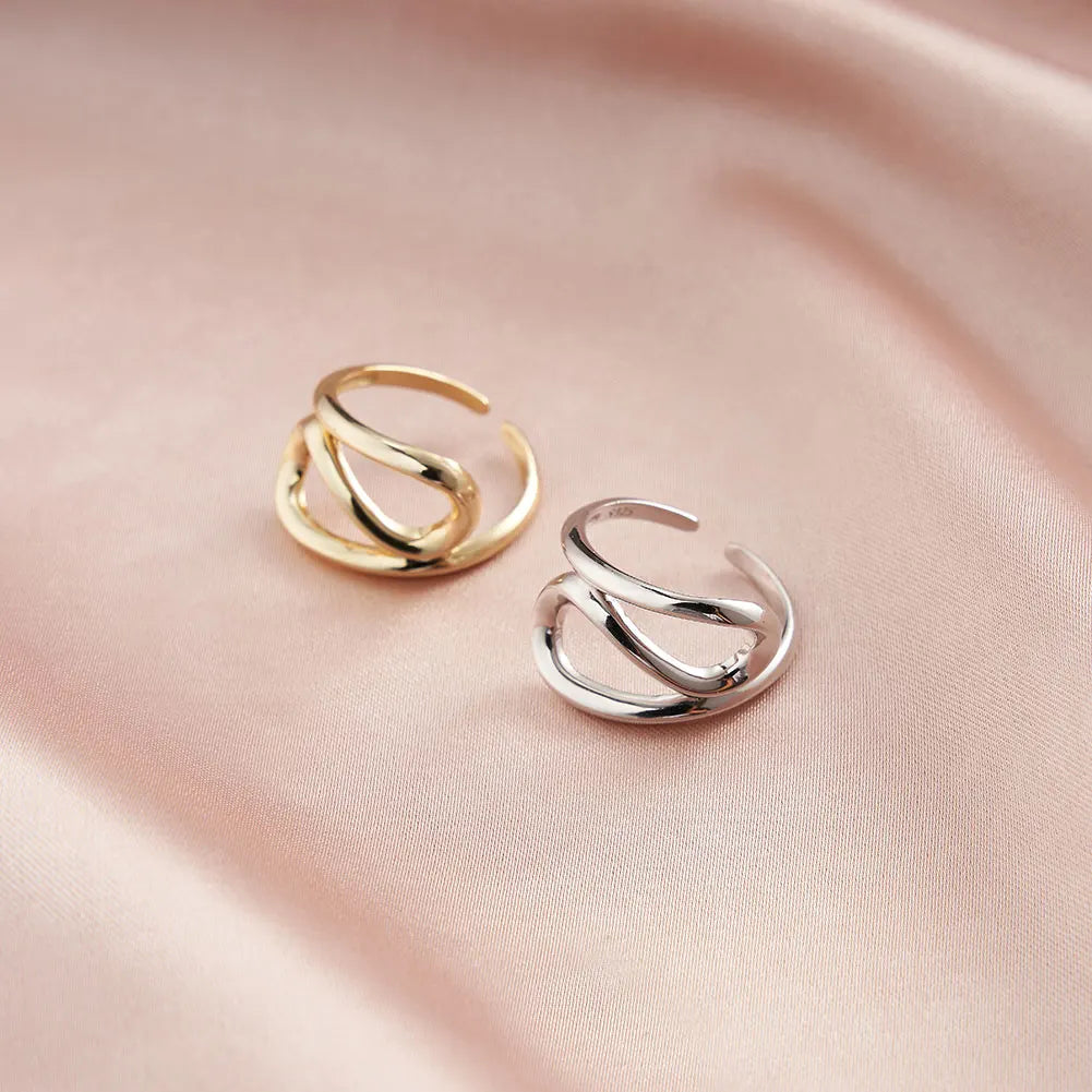 Modern Crisscross Open Ring