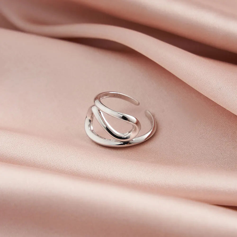 Modern Crisscross Open Ring