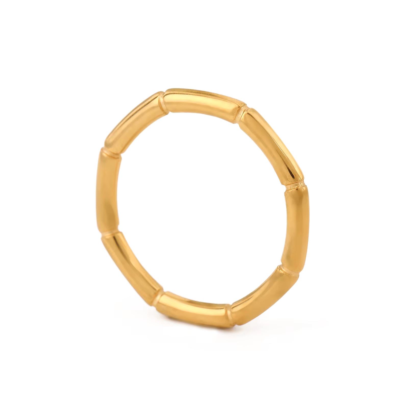 Geometric Bamboo Style Open Ring