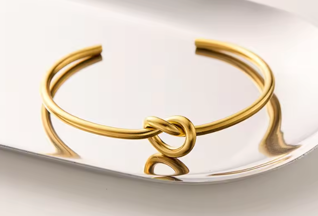 Minimalist Knot Open Cuff Bracelet