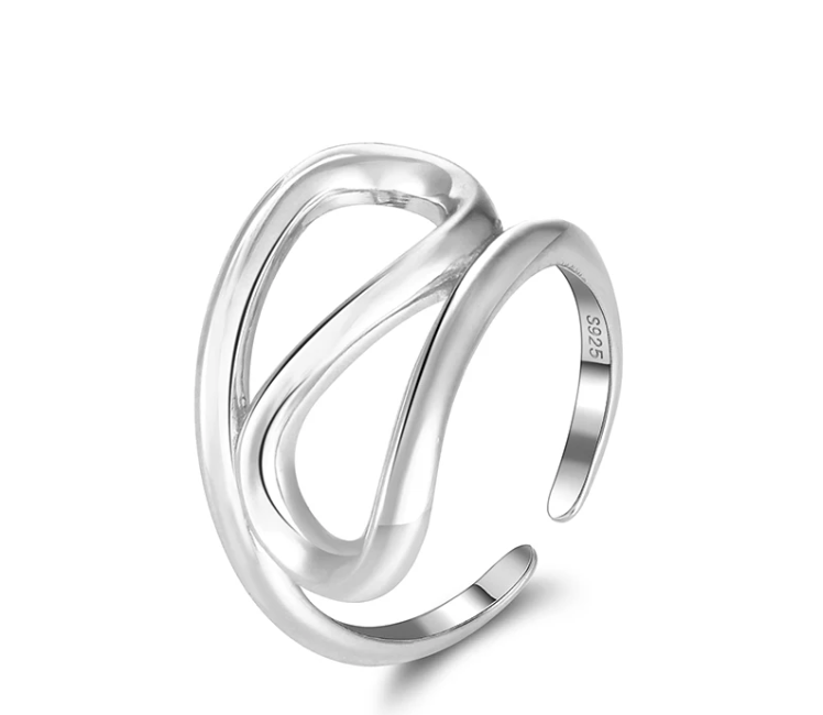 Modern Crisscross Open Ring
