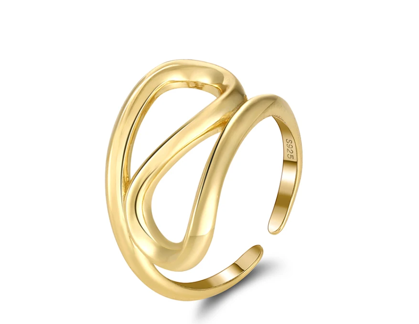 Modern Crisscross Open Ring