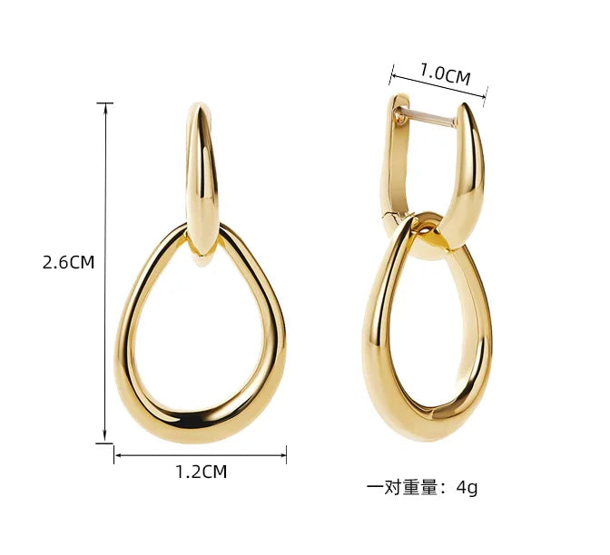 Minimalist Teardrop Hoop Earrings