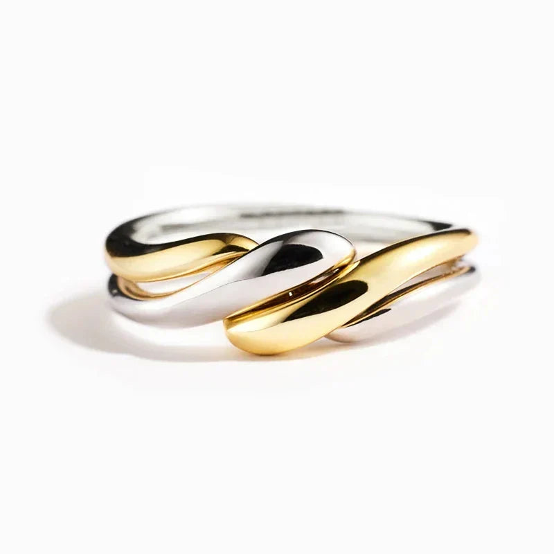Intertwined Dual Tone Open Ring