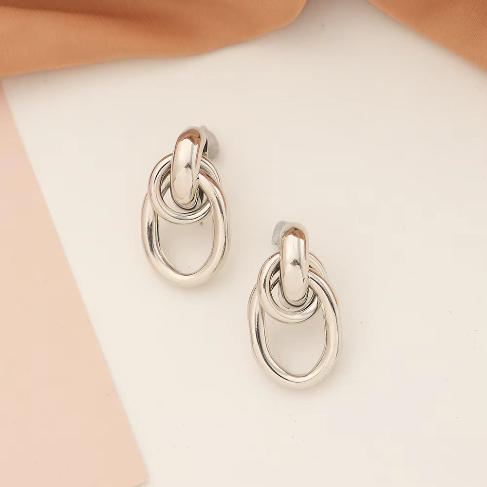 Minimalist Double Link Drop Earrings