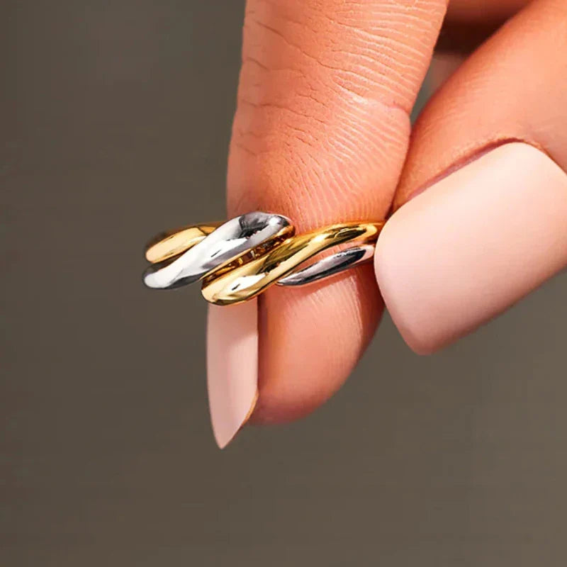 Intertwined Dual Tone Open Ring