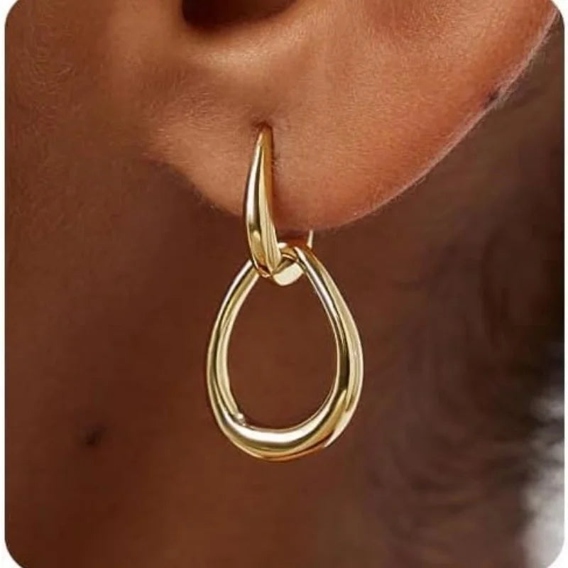 Minimalist Teardrop Hoop Earrings