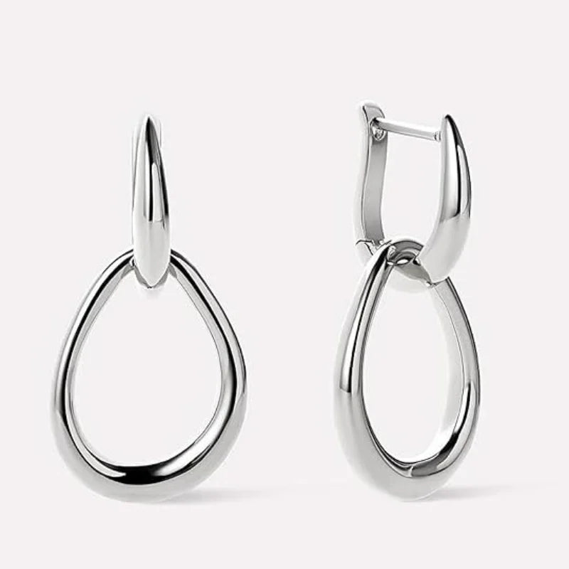 Minimalist Teardrop Hoop Earrings