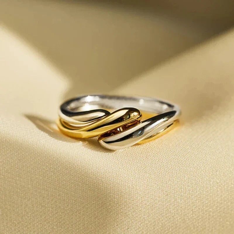 Intertwined Dual Tone Open Ring