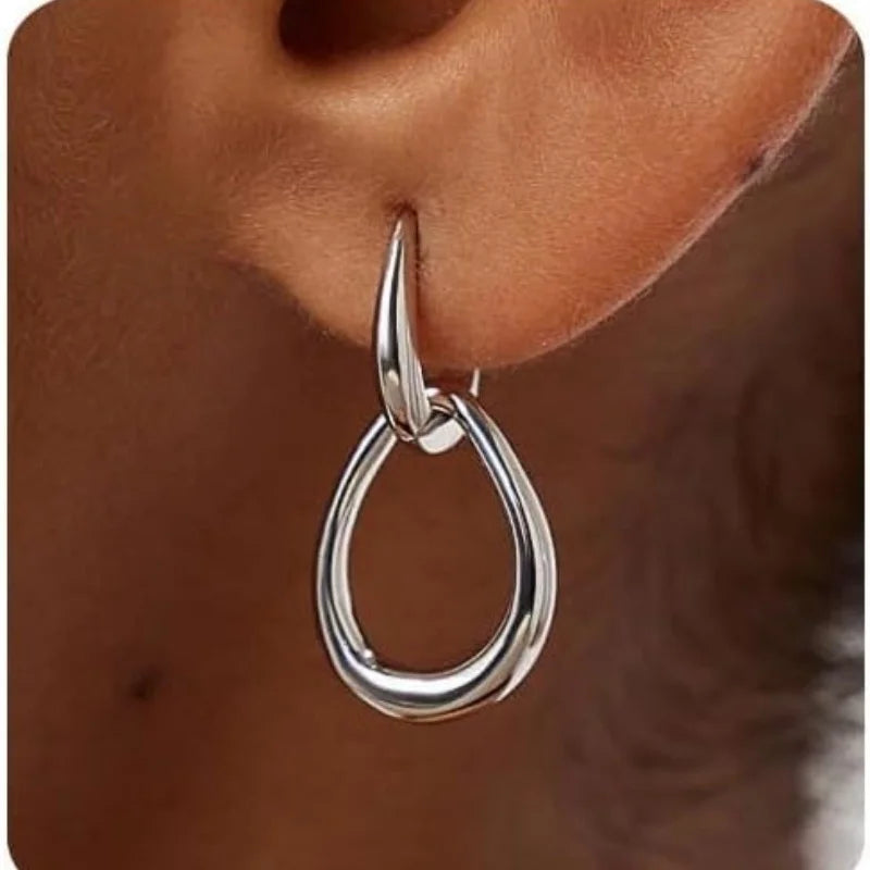 Minimalist Teardrop Hoop Earrings