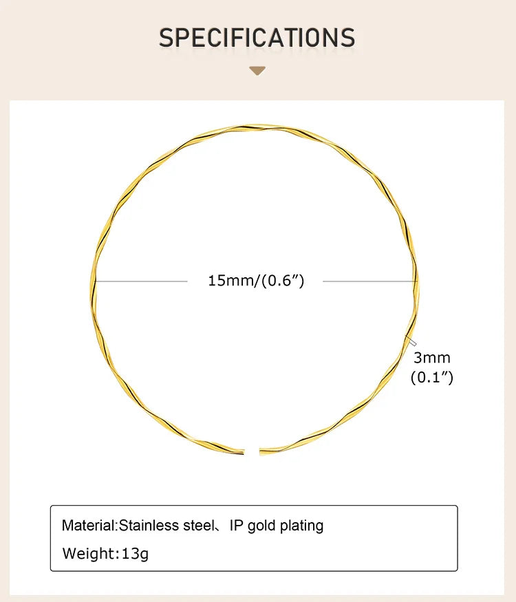 Gold Tone Twisted Choker Necklace
