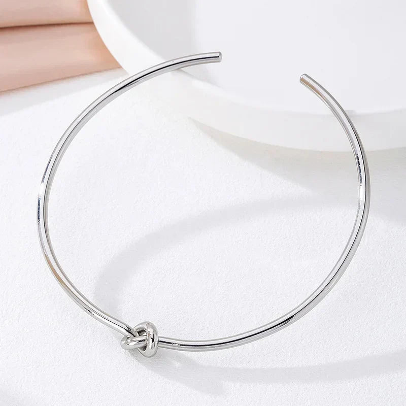 Minimalist Knot Choker Necklace