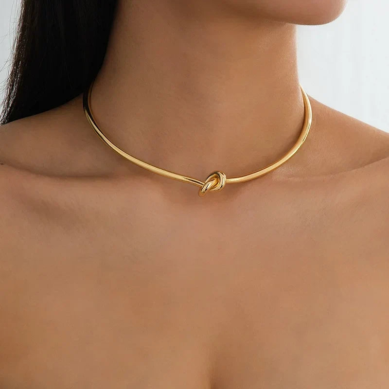 Minimalist Knot Choker Necklace