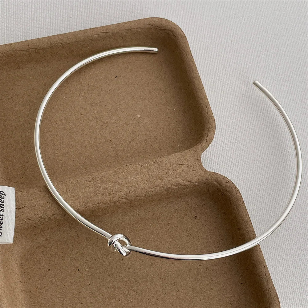 Minimalist Knot Choker Necklace